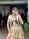 NNK1129 Tussar Silk Wedding Wear Lahenga With Blouse And Koti Wholesalers In Delhi